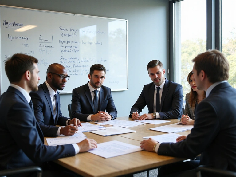 Team meeting in conference room
