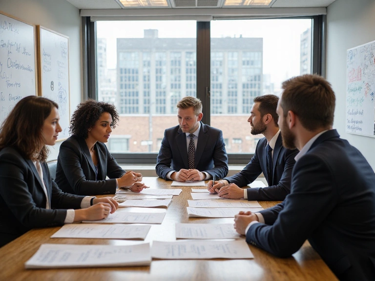 Legal team strategy meeting