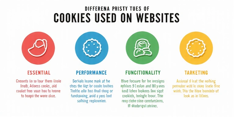 Different types of cookies used on websites