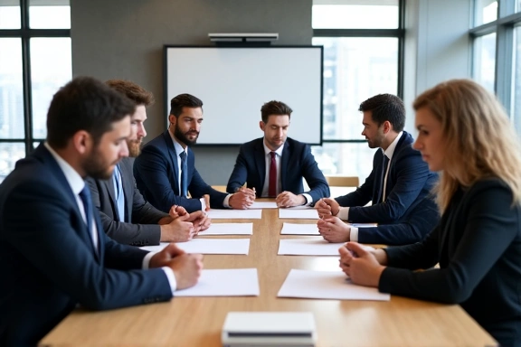 Professional legal team discussing business strategies
