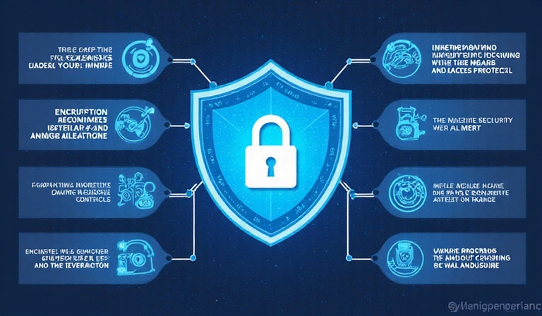 Security measures illustration showing various protection layers