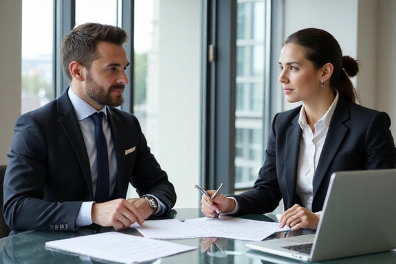 HR manager discussing employment contracts