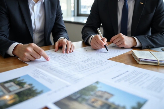 Lawyers reviewing real estate documents