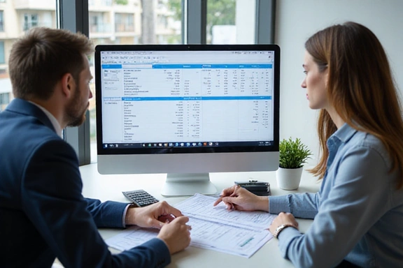 Tax consultant analyzing financial documents